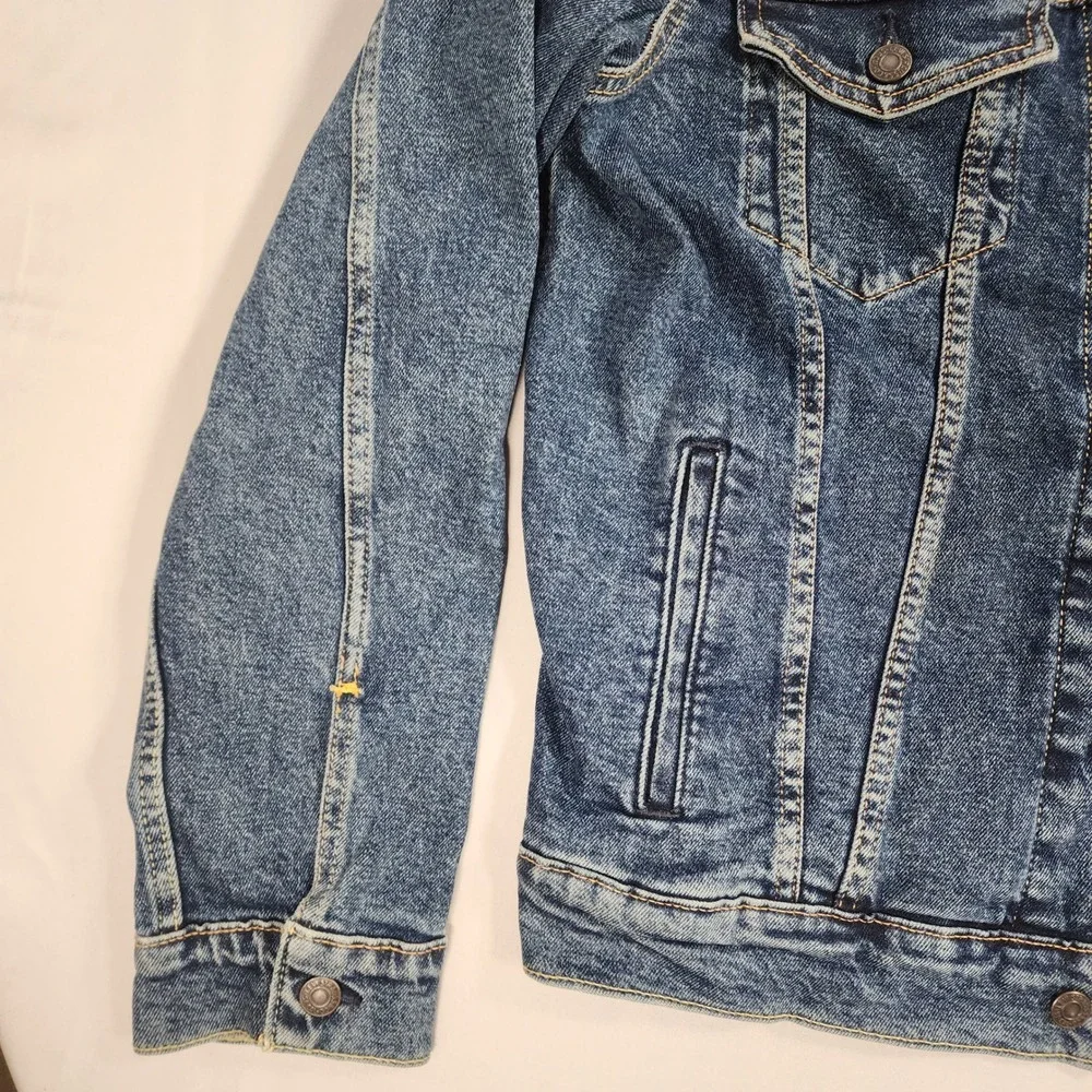 Levis Mens Denim Trucker Jacket Medium Wash Blue Cotton Jean Coat Size M - Picture 13 of 13